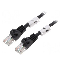 Cablu Patch U/UTP 5e 5m CCA PVC Negru 26AWG | Electronic-mag.ro | Componente Electronice