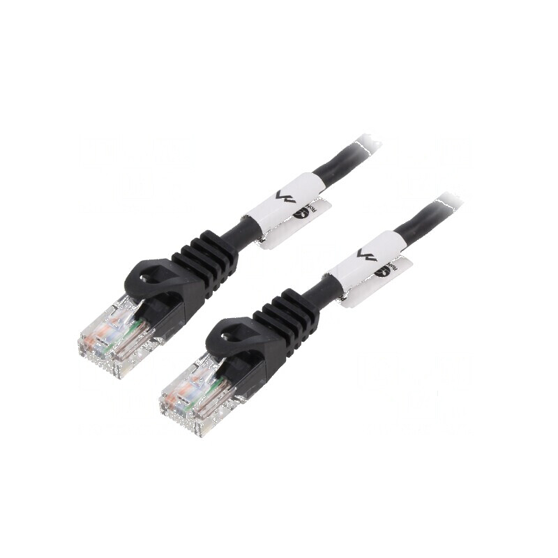 Cablu Patch U/UTP 5e 5m CCA PVC Negru 26AWG | Electronic-mag.ro | Componente Electronice