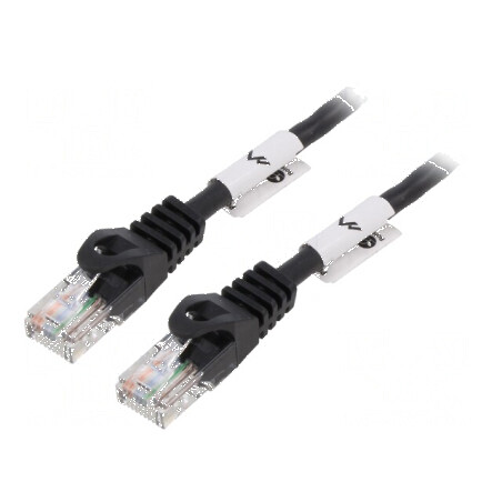 Cablu Patch U/UTP 5e 5m CCA PVC Negru 26AWG | Electronic-mag.ro | Componente Electronice
