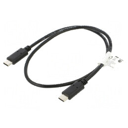 Cablu USB 2.0 USB C aurit 0,5m negru | Electronic-mag.ro | Componente Electronice