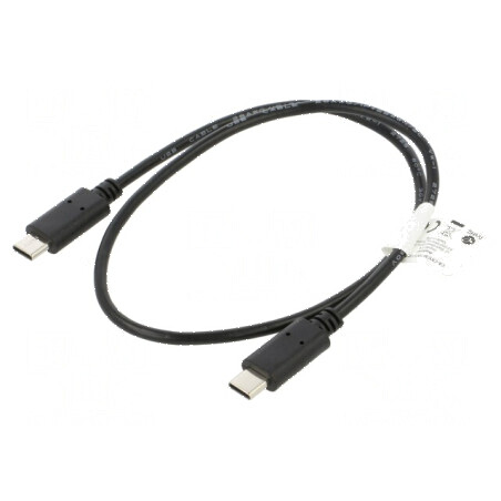 Cablu USB 2.0 USB C aurit 0,5m negru | Electronic-mag.ro | Componente Electronice
