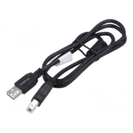 Cablu USB 2.0 A la B 1m negru aurit | Electronic-mag.ro | Componente Electronice