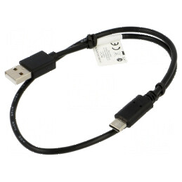 Cablu USB 2.0 A la C 0,5m negru aurit Fire: Cu | Electronic-mag.ro | Componente Electronice