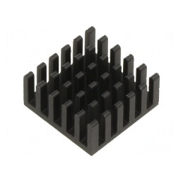 Radiator extrudat cu aripioare negre 24,2mm x 24,2mm | Electronic-mag.ro | Componente Electronice