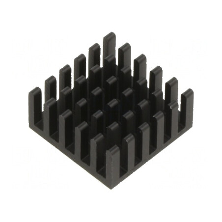 Radiator extrudat cu aripioare negre 24,2mm x 24,2mm | Electronic-mag.ro | Componente Electronice