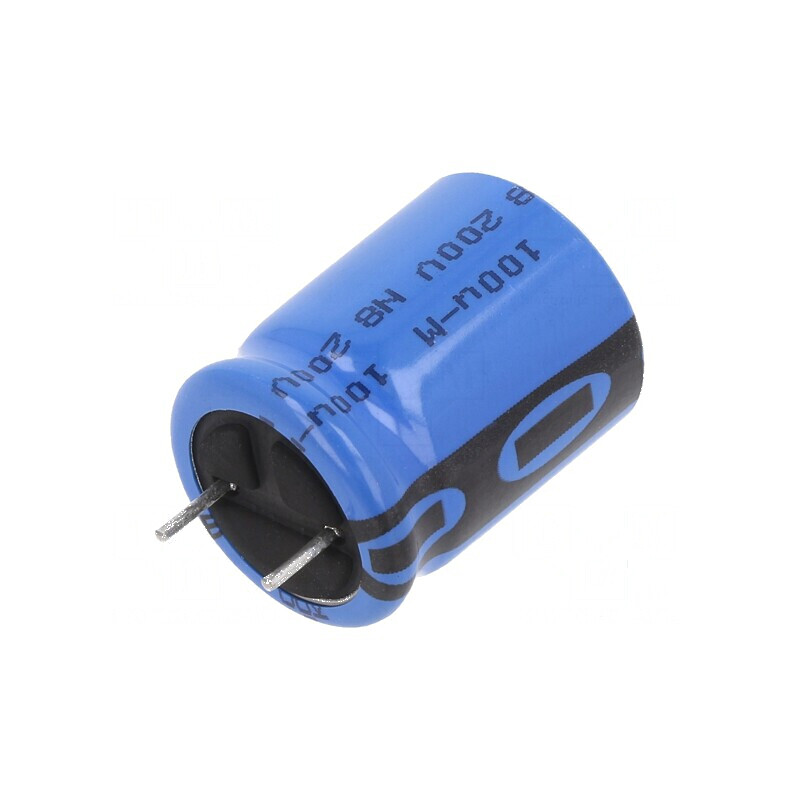 Condensator electrolitic THT 100uF 200VDC Ø16x20mm ±20% | Electronic-mag.ro | Componente Electronice