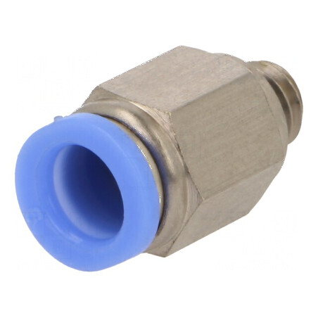 Racord push-in simplu alamă nichelată M6 0,95÷10bar | Electronic-mag.ro | Componente Electronice