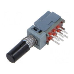 Comutator apăsare DPDT 2 poziții 0,1A/30VDC negru | Electronic-mag.ro | Componente Electronice
