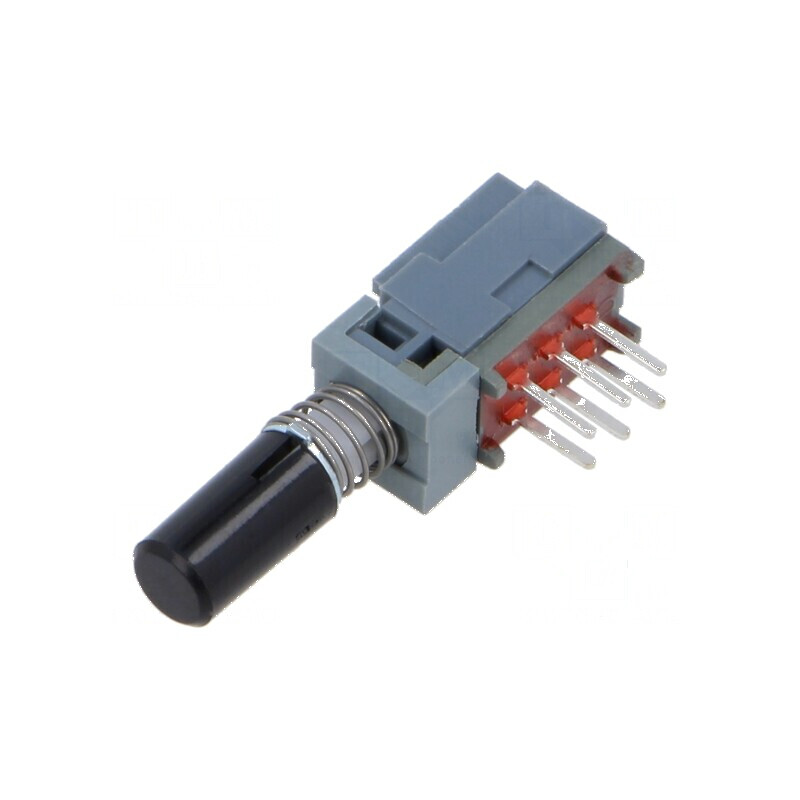 Comutator apăsare DPDT 2 poziții 0,1A/30VDC negru | Electronic-mag.ro | Componente Electronice