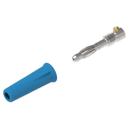 Conector banană 4mm 36A 30VAC 60VDC albastru neizolat | Electronic-mag.ro | Componente Electronice