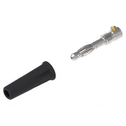Conector banană 4mm negru 36A 30VAC 60VDC neizolat | Electronic-mag.ro | Componente Electronice