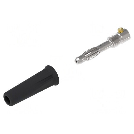 Conector banană 4mm negru 36A 30VAC 60VDC neizolat | Electronic-mag.ro | Componente Electronice