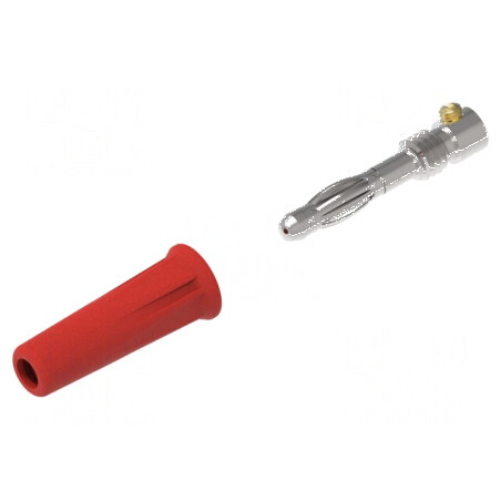 Conector banană 4mm roşie neizolat 36A 30VAC 60VDC | Electronic-mag.ro | Componente Electronice