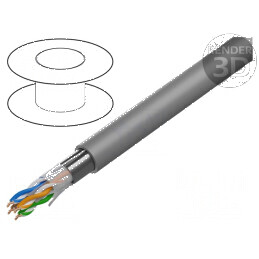 Cablu U/UTP 6A 4x2 23AWG LSZH gri 305m Ø7,2mm | Electronic-mag.ro | Componente Electronice