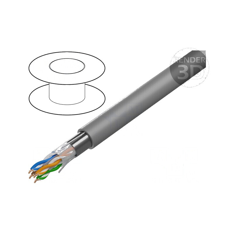 Cablu U/UTP 6A 4x2 23AWG LSZH gri 305m Ø7,2mm | Electronic-mag.ro | Componente Electronice Cablu U/UTP 6A 4x2 23AWG LSZH gri 305m Ø7,2mm | Electronic-mag.ro | Componente Electronice