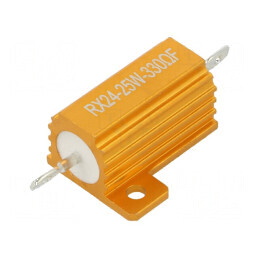 Rezistor bobinat cu radiator 330Ω 25W ±1% 50ppm/°C pentru lipit | Electronic-mag.ro | Componente Electronice