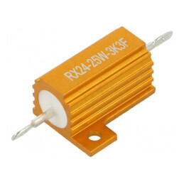 Rezistor bobinat cu radiator 3,3kΩ 25W ±1% 30ppm/°C pentru lipit | Electronic-mag.ro | Componente Electronice