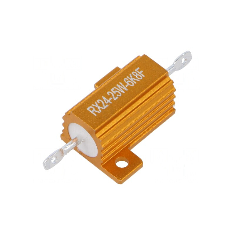 Rezistor bobinat 6,8kΩ 25W ±1% cu radiator pentru lipit | Electronic-mag.ro | Componente Electronice