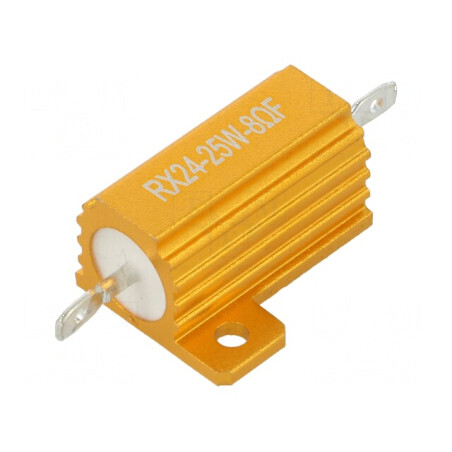 Rezistor bobinat 8Ω 25W ±1% cu radiator pentru lipit | Electronic-mag.ro | Componente Electronice