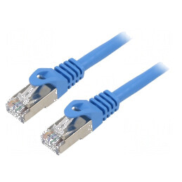 Patch cord F/UTP 6 litat CCA PVC albastru 3m 26AWG | Electronic-mag.ro | Componente Electronice