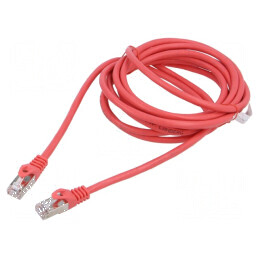 Cablu patch F/UTP 6 litat CCA PVC roșu 3m 26AWG | Electronic-mag.ro | Componente Electronice
