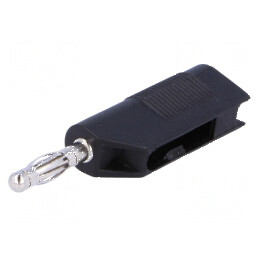 Conector banană 4mm 10A 60VDC negru pentru cablu max 4mm | Electronic-mag.ro | Componente Electronice