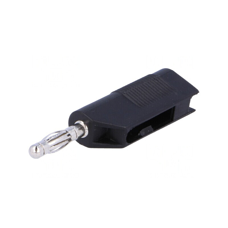 Conector banană 4mm 10A 60VDC negru pentru cablu max 4mm | Electronic-mag.ro | Componente Electronice