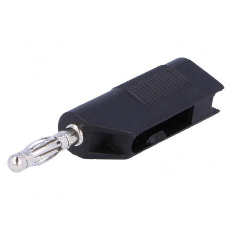 Conector banană 4mm 10A 60VDC negru pentru cablu max 4mm | Electronic-mag.ro | Componente Electronice