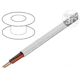 Cablu electric 2x18AWG neecranat 300V 305m alb CPR Eca | Electronic-mag.ro | Componente Electronice