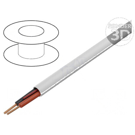 Cablu electric 2x18AWG neecranat 300V 305m alb CPR Eca | Electronic-mag.ro | Componente Electronice