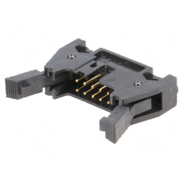 Conector IDC soclu tată 10 PIN drept cu ejector lung THT | Electronic-mag.ro | Componente Electronice