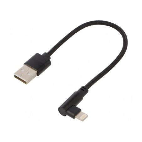 Cablu USB 2.0 Apple Lightning la USB A, 0,2m, unghi | Electronic-mag.ro | Componente Electronice