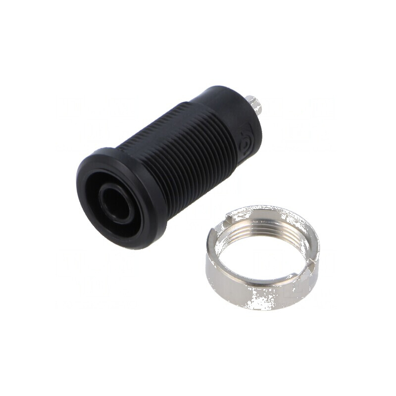 Conector banana 4mm soclu 25A 1kV negru nichelat | Electronic-mag.ro | Componente Electronice Conector banana 4mm soclu 25A 1kV negru nichelat | Electronic-mag.ro | Componente Electronice