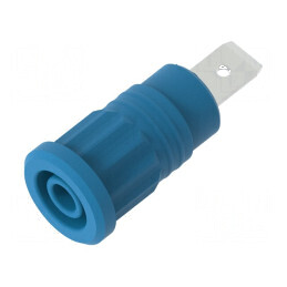 Conector banană 4mm soclu 36A 1kV albastră nichelat | Electronic-mag.ro | Componente Electronice