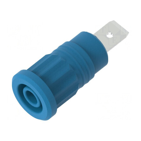 Conector banană 4mm soclu 36A 1kV albastră nichelat | Electronic-mag.ro | Componente Electronice