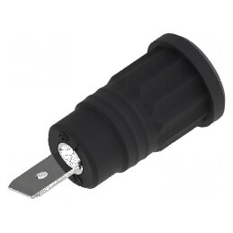 Conector banană 4mm soclu 36A 1kV negru nichelat | Electronic-mag.ro | Componente Electronice