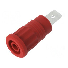 Conector banană 4mm soclu 36A 1kV roşu nichelat cu izolaţie | Electronic-mag.ro | Componente Electronice