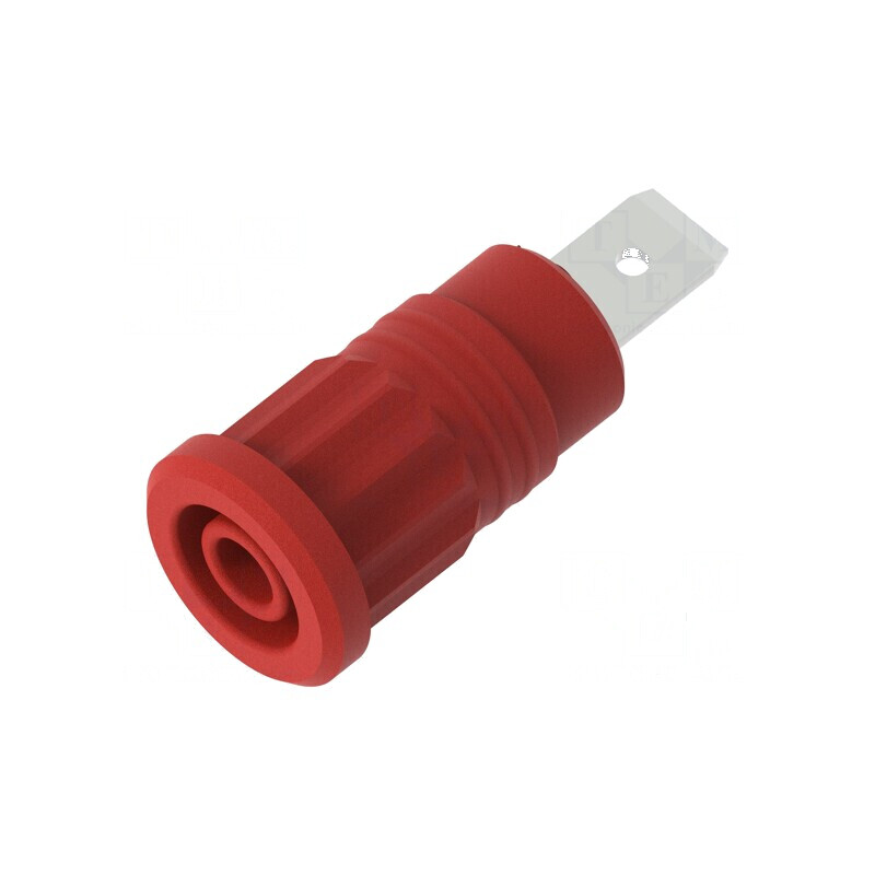 Conector banană 4mm soclu 36A 1kV roşu nichelat cu izolaţie | Electronic-mag.ro | Componente Electronice