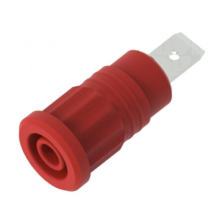 Conector banană 4mm soclu 36A 1kV roşu nichelat cu izolaţie | Electronic-mag.ro | Componente Electronice