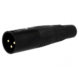 Conector XLR mufă tată PIN 3 drept pe cablu aurit | Electronic-mag.ro | Componente Electronice