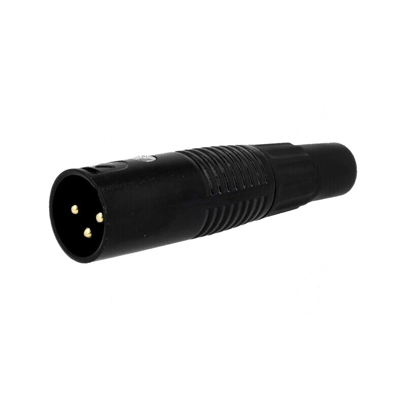 Conector XLR mufă tată PIN 3 drept pe cablu aurit | Electronic-mag.ro | Componente Electronice