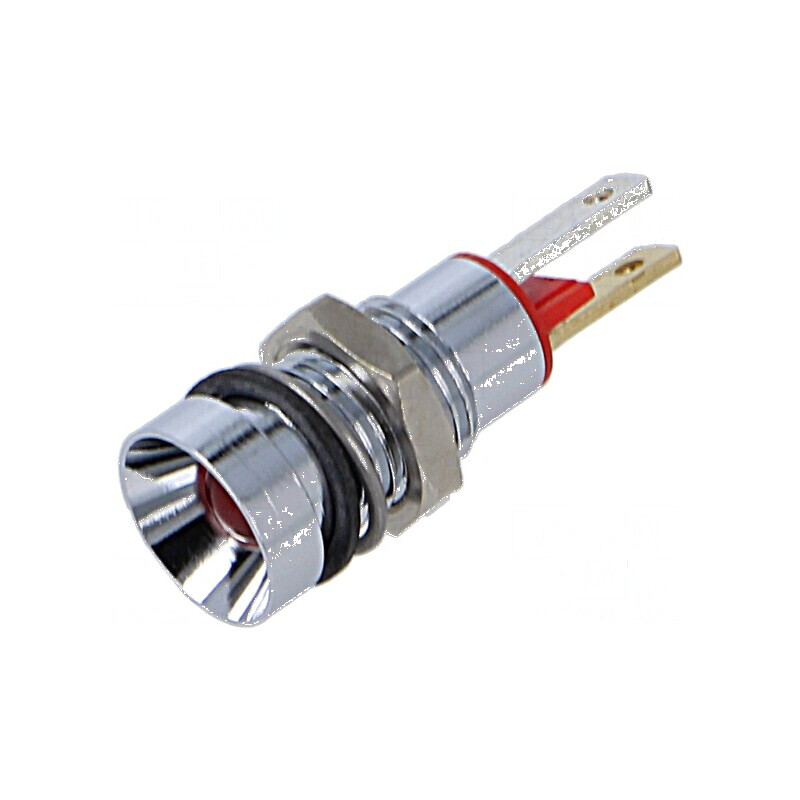 Lampă LED concav roşie 2VDC Ø8mm metal | Electronic-mag.ro | Componente Electronice