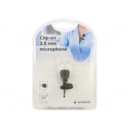Microfon negru cu Jack 3,5mm, lungime 2m, -42dB | Electronic-mag.ro | Componente Electronice