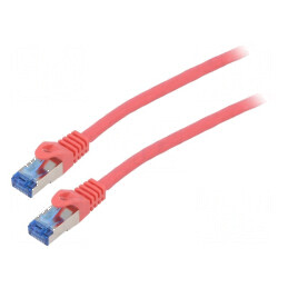 Cabluri patch S/FTP 6a CCA LSZH roșu 2m 26AWG | Electronic-mag.ro | Componente Electronice