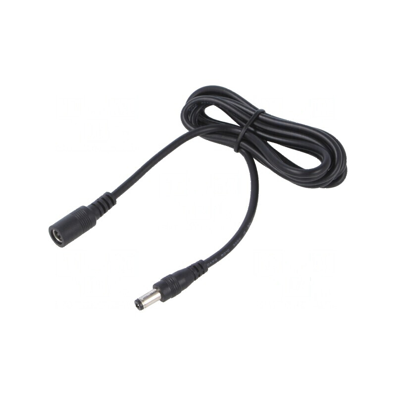 Cablu DC 5,5/2,5mm cu mufă și soclu drept negru 2x0,5mm² | Electronic-mag.ro | Componente Electronice Cablu DC 5,5/2,5mm cu mufă și soclu drept negru 2x0,5mm² | Electronic-mag.ro | Componente Electronice