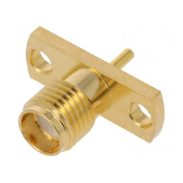 Conector SMA Soclu Mamă Drept pentru Lipire pe Panou | Electronic-mag.ro | Componente Electronice
