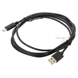 Cablu USB 2.0 A la C 1,8m negru aurit Fire: Cu | Electronic-mag.ro | Componente Electronice