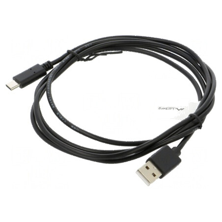 Cablu USB 2.0 A la C 1,8m negru aurit Fire: Cu | Electronic-mag.ro | Componente Electronice