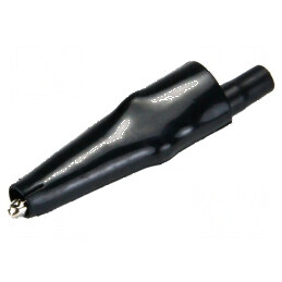 Bornă crocodil 10A neagră pentru prindere max. 7,9mm | Electronic-mag.ro | Componente Electronice
