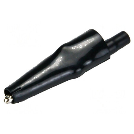 Bornă crocodil 10A neagră pentru prindere max. 7,9mm | Electronic-mag.ro | Componente Electronice